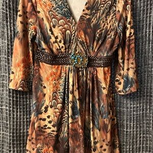 Multicolor Animal Print Blouse .